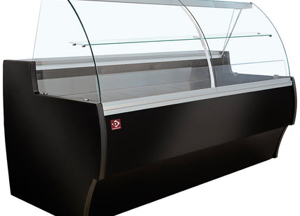 Køledisk - Betjeningsdisk buet glas, ventileret, med reserve - SORT