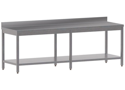Arbejde bord med underhylde + bagkant