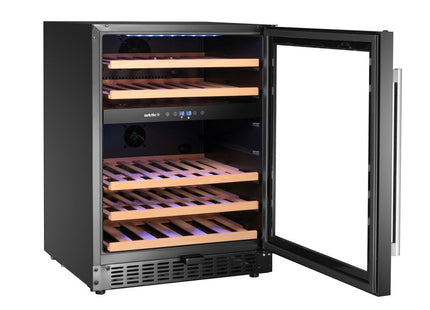 Vinkøleskab, 2-zoner, 46 flasker, Arktic, sort, 570x595x(H)820mm