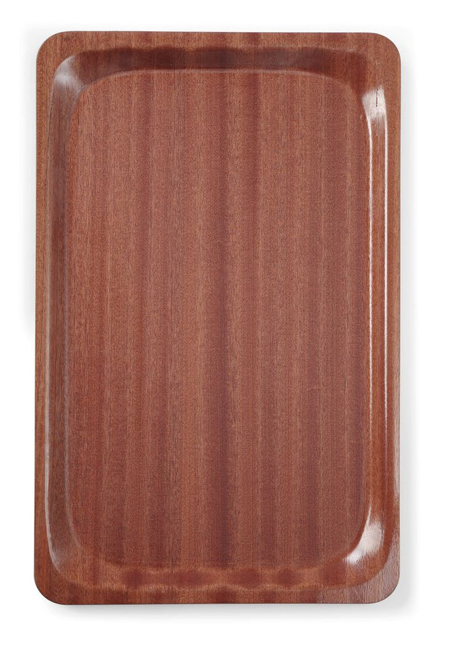 Serveringsbakke, rektangulær, skridsikker, lamineret, AmerBox, GN 1/1, Mahogany, 325x530mm