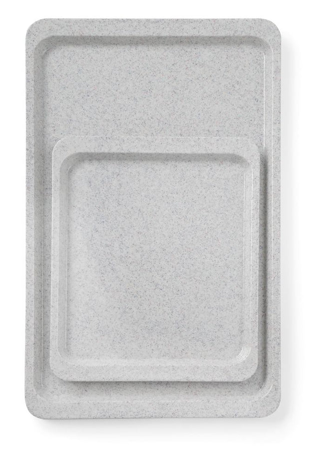 Polyesterbakke til selvbetjeningsrestauranter, AmerBox, GN 1/2, Granite, 325x265mm, Rektangulær