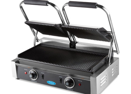 Kontaktgrill - Rillet - Dobbelt Grillplade - 2 x 22cm