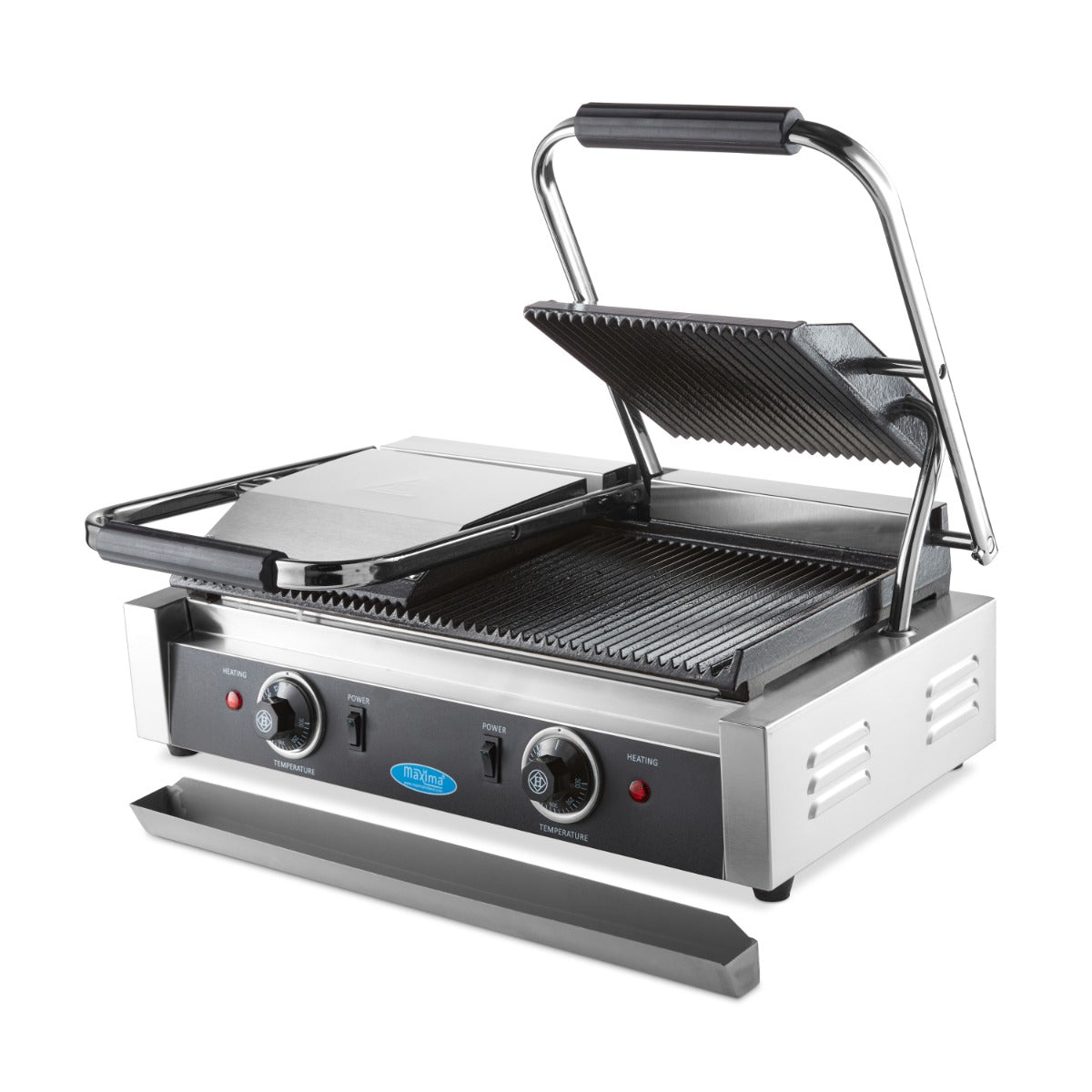 Kontaktgrill - Rillet - Dobbelt Grillplade - 2 x 22cm