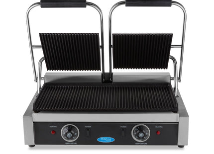 Kontaktgrill - Rillet - Dobbelt Grillplade - 2 x 22cm