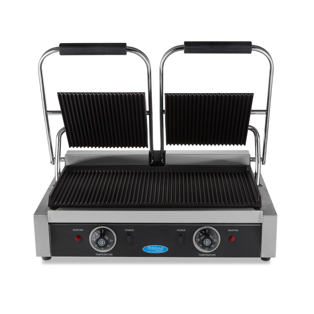 Kontaktgrill - Rillet - Dobbelt Grillplade - 2 x 22cm