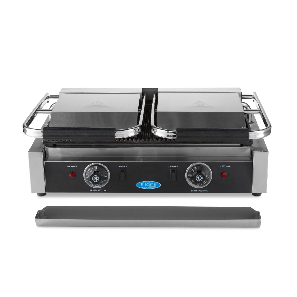 Kontaktgrill - Rillet - Dobbelt Grillplade - 2 x 22cm