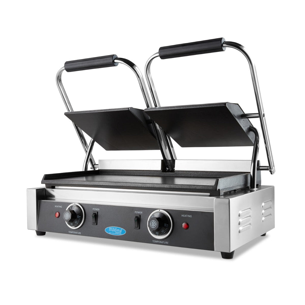 Kontaktgrill - Glat - Dobbelt Grillplade - 2 x 22 cm