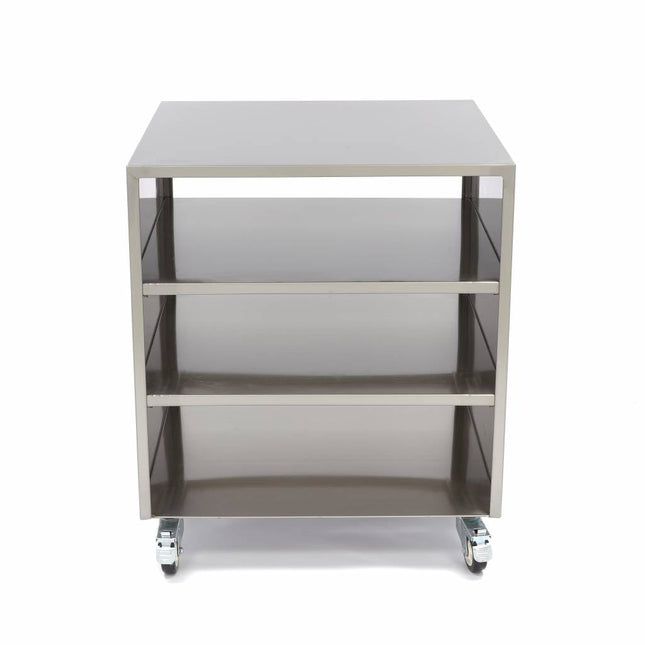 Maskine i rustfrit stål bord - 60 x 60 cm - 120 kg bæreevne - på hjul