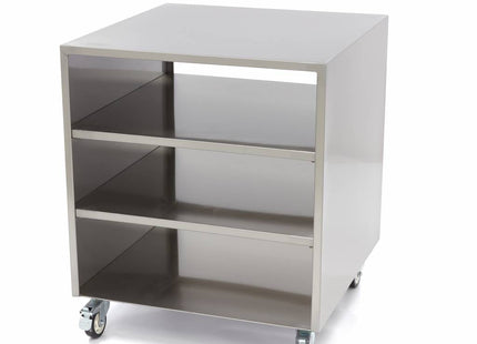 Maskine i rustfrit stål bord - 60 x 60 cm - 120 kg bæreevne - på hjul