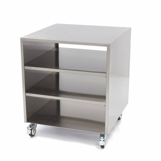Maskine i rustfrit stål bord - 60 x 60 cm - 120 kg bæreevne - på hjul