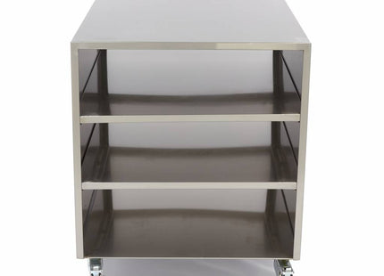 Rustfrit stål maskine bord - 60 x 80 cm - 120 kg bæreevne - på hjul
