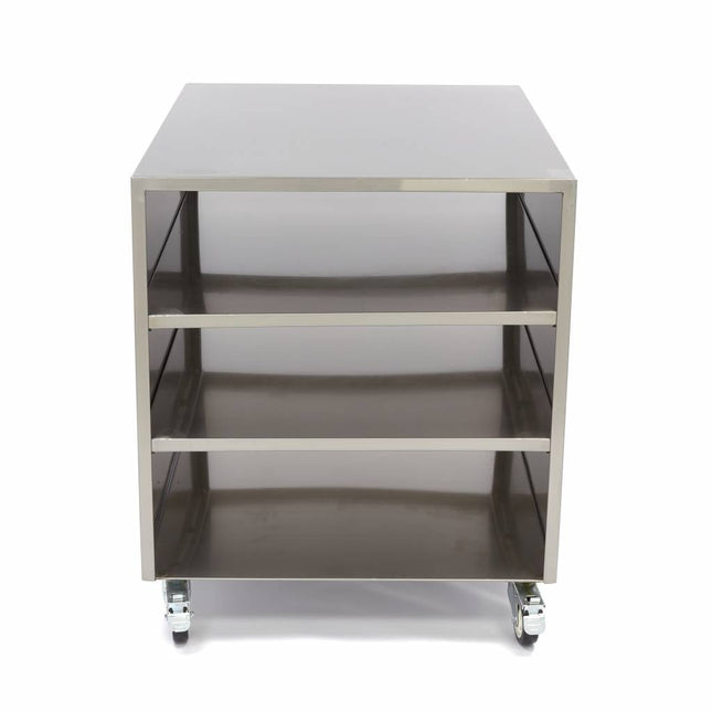 Rustfrit stål maskine bord - 60 x 80 cm - 120 kg bæreevne - på hjul