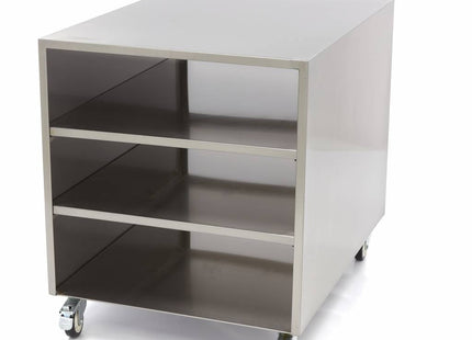 Rustfrit stål maskine bord - 60 x 80 cm - 120 kg bæreevne - på hjul
