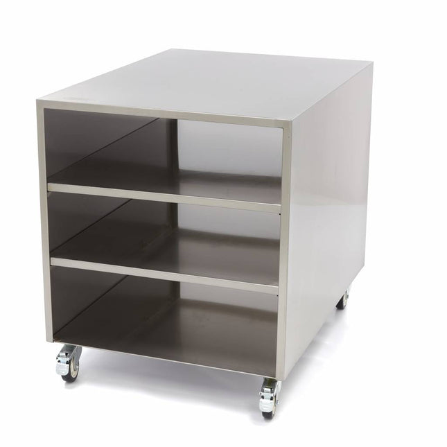 Rustfrit stål maskine bord - 60 x 80 cm - 120 kg bæreevne - på hjul