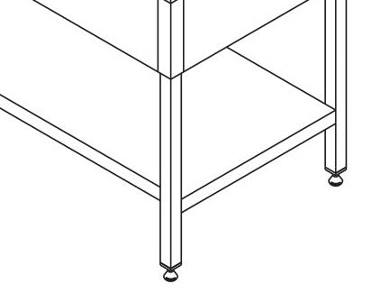 Opvaskemaskine bord - 210 x 70 cm - med 2 vaske og Backsplash - inkl. Opbevaring Hylde