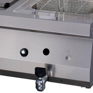 Heavy Duty friture - 2 x 12L - Dobbelt enhed - 70 cm dyb - med afløbshane - Gas