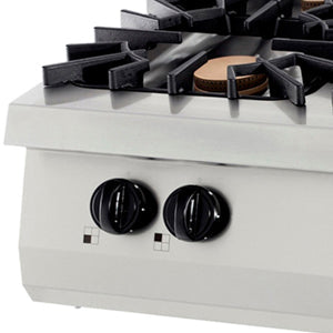 Premium komfur - 4 brændere - Dobbelt enhed - 90 cm dyb - 40 kW - Gas