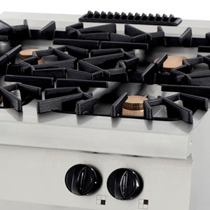 Premium komfur - 4 brændere - Dobbelt enhed - 90 cm dyb - 40 kW - Gas