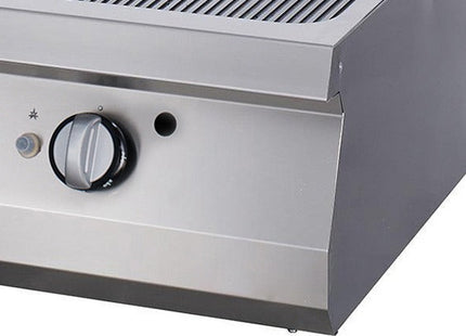 Premium bageplade - Rillet krom - Dobbelt enhed - 90 cm dyb - Gas