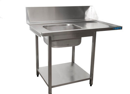 Forsyning bord til opvaskemaskine venstre, 1 kar, 1200 mm