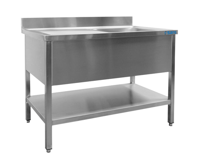 Vask med 1 kar, venstre - 700 mm dybde, 1000 mm