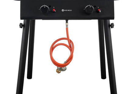 Xantos sort gasgrill, HENDI, sort, 9,5kW, 770x710x(H)870mm