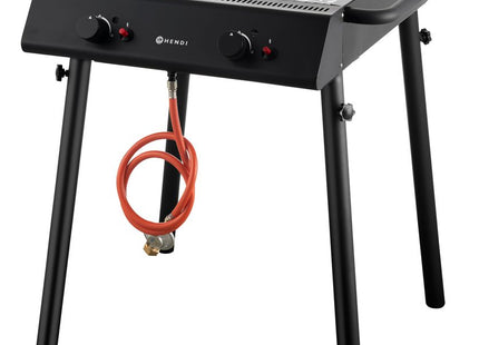 Xantos sort gasgrill, HENDI, sort, 9,5kW, 770x710x(H)870mm