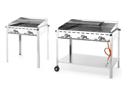Green Fire med 3 brændere, HENDI, Profi Line, Udstyret med underhylde og hjul., 17,4kW, 1078x612x(H)825mm