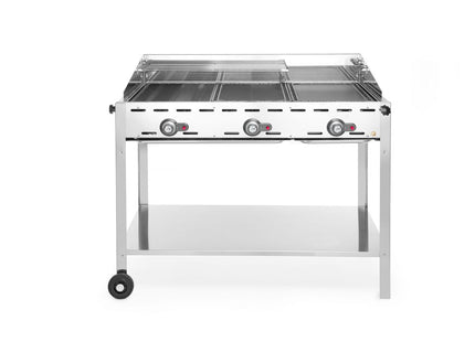 Green Fire med 3 brændere, HENDI, Profi Line, Udstyret med underhylde og hjul., 17,4kW, 1078x612x(H)825mm