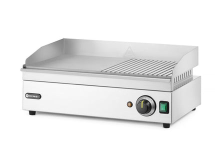 Stegeplade halvt rillet, HENDI, Kitchen Line, 230V/2400W, 527x404x(H)233mm