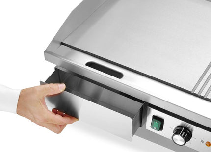 Stegeplade, halvt glat, halvt rillet, HENDI, Budget Line, 400V/4400W, 720x460x(H)241mm
