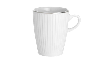 Krus Vienne Plissé 27 cl Hvid/Platin Ovnfast porcelæn - 6 stk