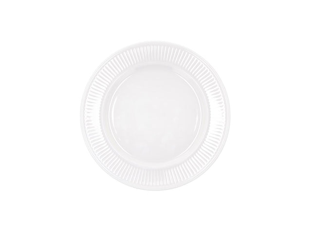 Tallerken flad Plissé 22 cm Hvid - 6 stk