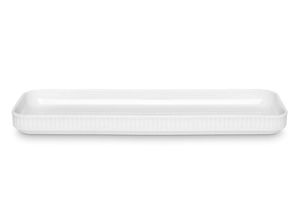 Fad rektangulært Plissé 36 x 12 cm Hvid - 3 stk