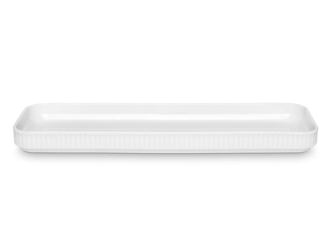 Fad rektangulært Plissé 36 x 12 cm Hvid - 3 stk