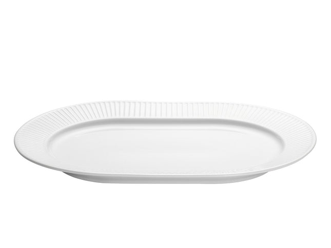 Serveringsfad ovalt Plissé 36 x 25 cm Hvid - 2 stk