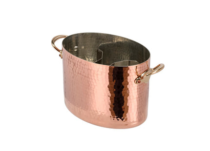 Champagnekøler oval 26 x 20 cm Hamret kobber