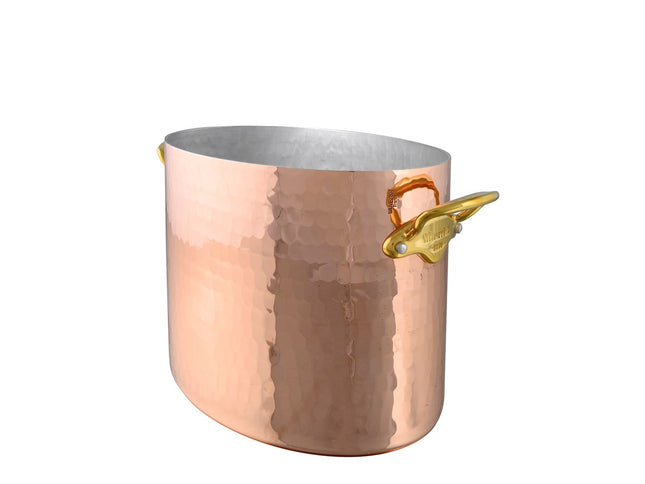 Champagnekøler oval 26 x 20 cm Hamret kobber