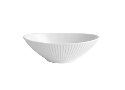 Skål oval Plissé 16 x 10 x 4,5 cm Hvid - 6 stk