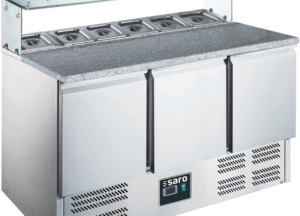 Pizzabord - med glasplade - Mål: 1368 x 700 x 861/1086 mm - Model: EPS 903 G