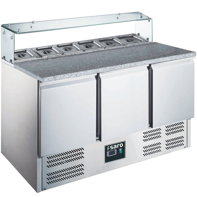 Pizzabord - med glasplade - Mål: 1368 x 700 x 861/1086 mm - Model: EPS 903 G