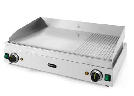 Stegeplade 1/3 rillet, HENDI, Profi Line, 230V/3500W, 697x474x(H)241mm