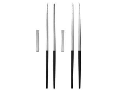Spisepinde-sæt Focus de Luxe 23 cm 6 dele Sort/Mat stål - 2 stk