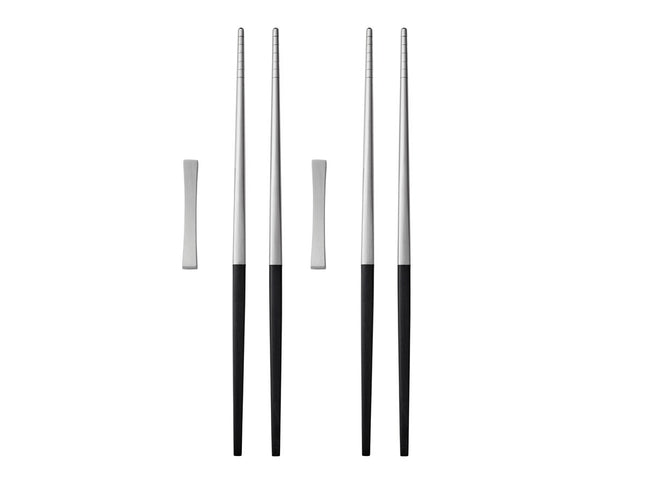 Spisepinde-sæt Focus de Luxe 23 cm 6 dele Sort/Mat stål - 2 stk