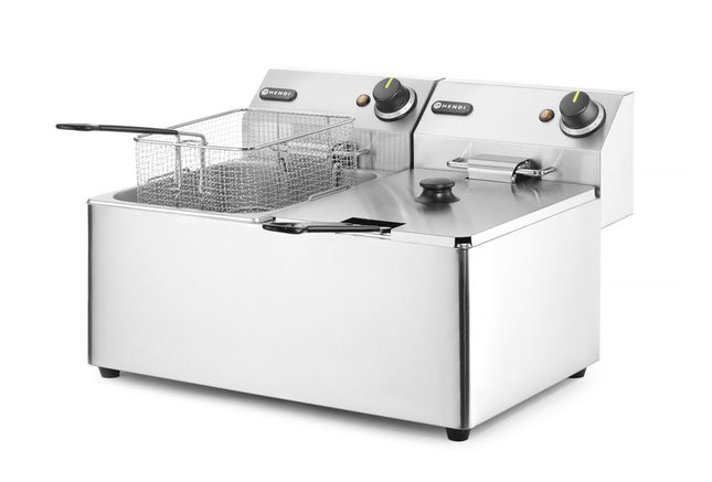 Frituregryde Kitchen Line - 2x 8L, HENDI, Kitchen Line, 16L, 230V/7000W, 542x430x(H)351mm