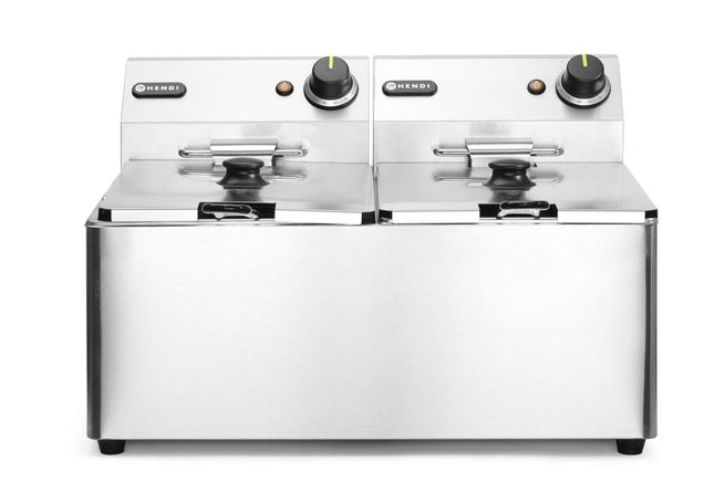 Frituregryde Kitchen Line - 2x 8L, HENDI, Kitchen Line, 16L, 230V/7000W, 542x430x(H)351mm