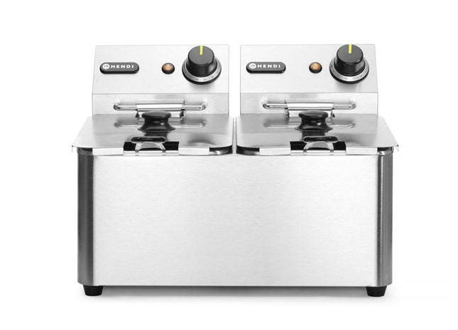 Frituregryde 2x4 L, HENDI, Kitchen Line, 8L, 230V/6000W, 470x380x(H)315mm