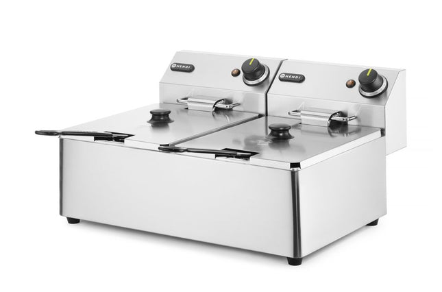 Frituregryde Kitchen Line - 2x 6L, HENDI, Kitchen Line, 12L, 230V/6600W, 550x430x(H)305mm
