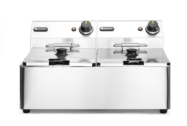 Frituregryde Kitchen Line - 2x 6L, HENDI, Kitchen Line, 12L, 230V/6600W, 550x430x(H)305mm