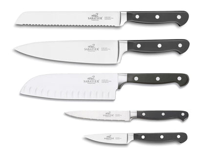 Knivsæt Pluton 5 dele Stål/Sort - 3 stk